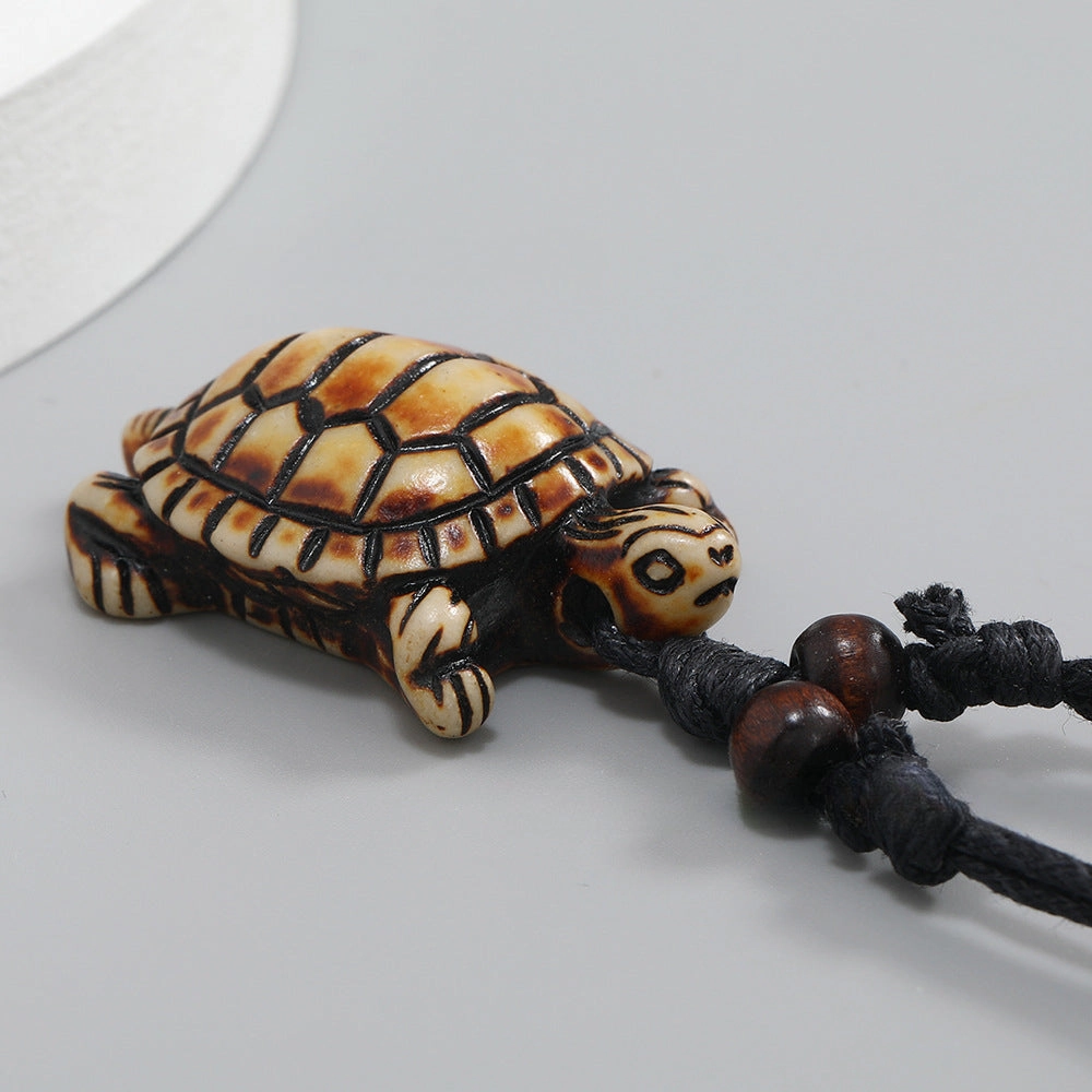 Wholesale male retractable wax wire resin creative turtle pendant