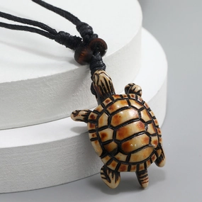 Wholesale male retractable wax wire resin creative turtle pendant