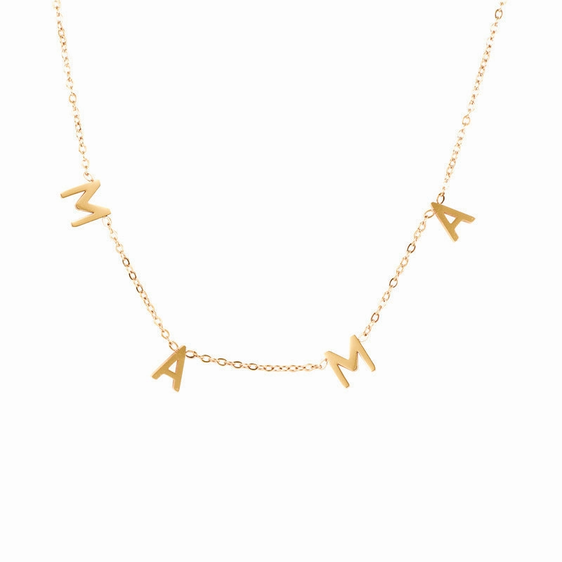 Wholesale MAMA Mother's Day Titanium Steel Necklace