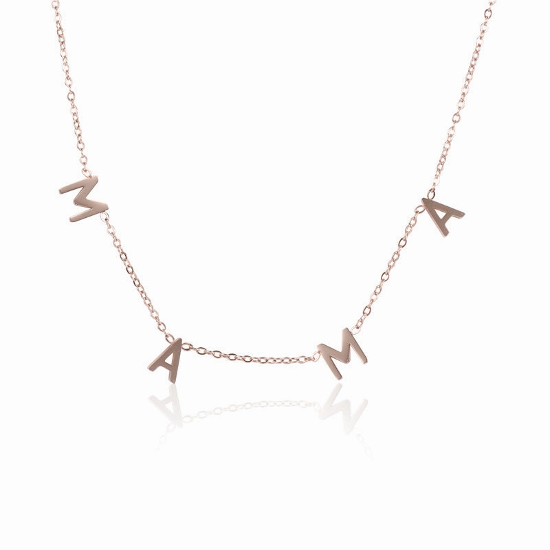 Wholesale MAMA Mother's Day Titanium Steel Necklace