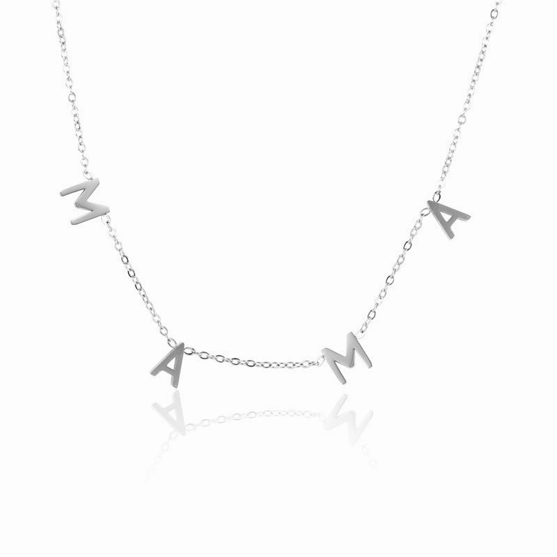 Wholesale MAMA Mother's Day Titanium Steel Necklace