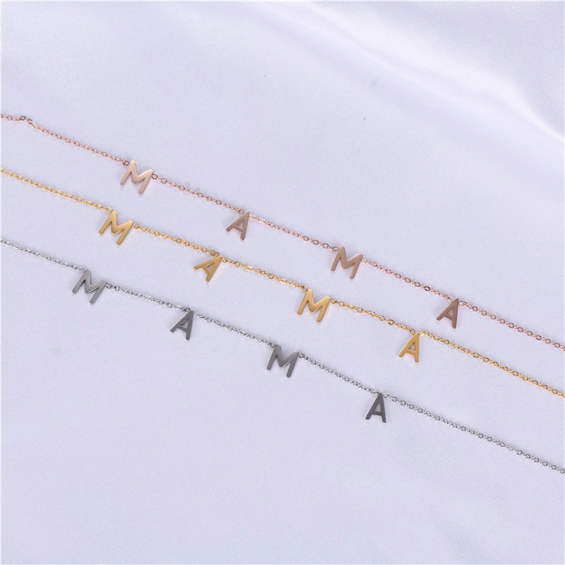 Wholesale MAMA Stainless Steel Titanium Steel Necklace