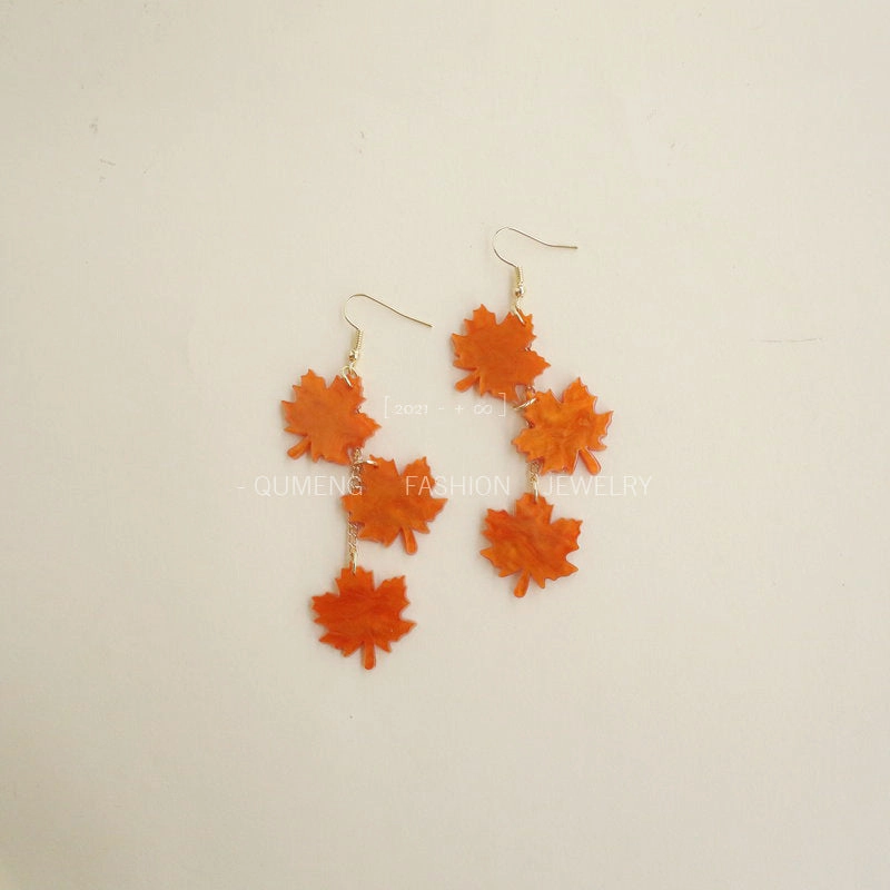 Wholesale Maple Leaf Earrings Acrylic