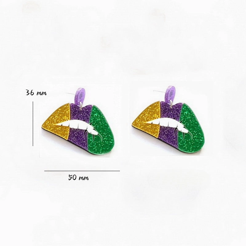 Wholesale Mardi Gras Clown Acrylic Earrings