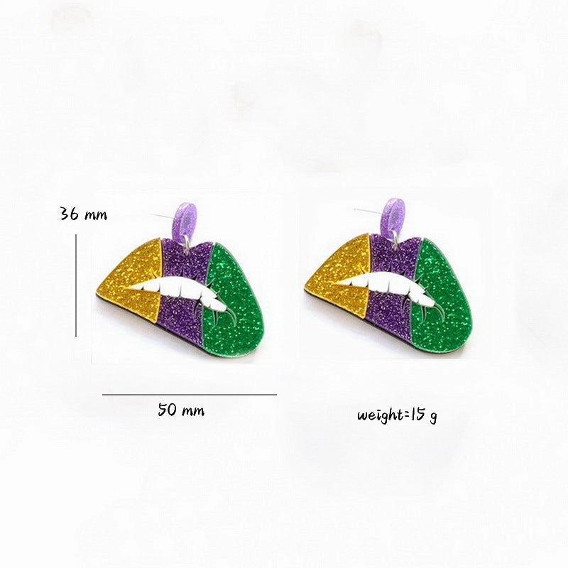 Wholesale Mardi Gras Clown Acrylic Earrings