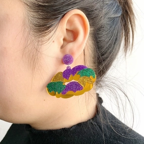 Wholesale Mardi Gras Clown Acrylic Earrings