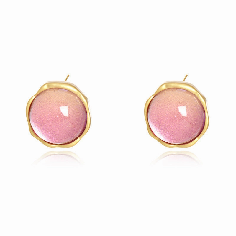 Wholesale Medieval style round flower glass Earrings