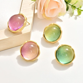 Wholesale Medieval style round flower glass Earrings