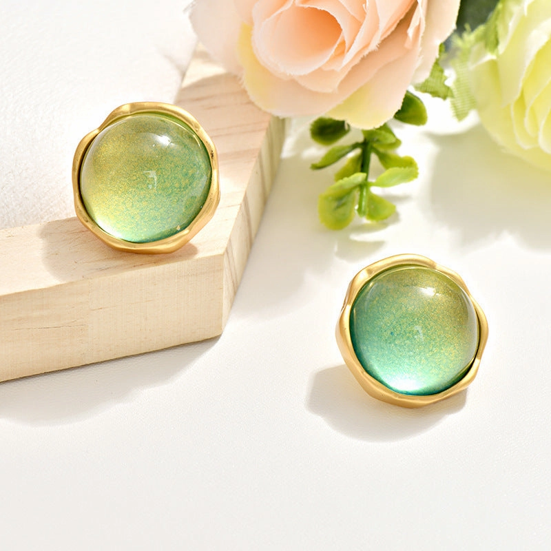 Wholesale Medieval style round flower glass Earrings