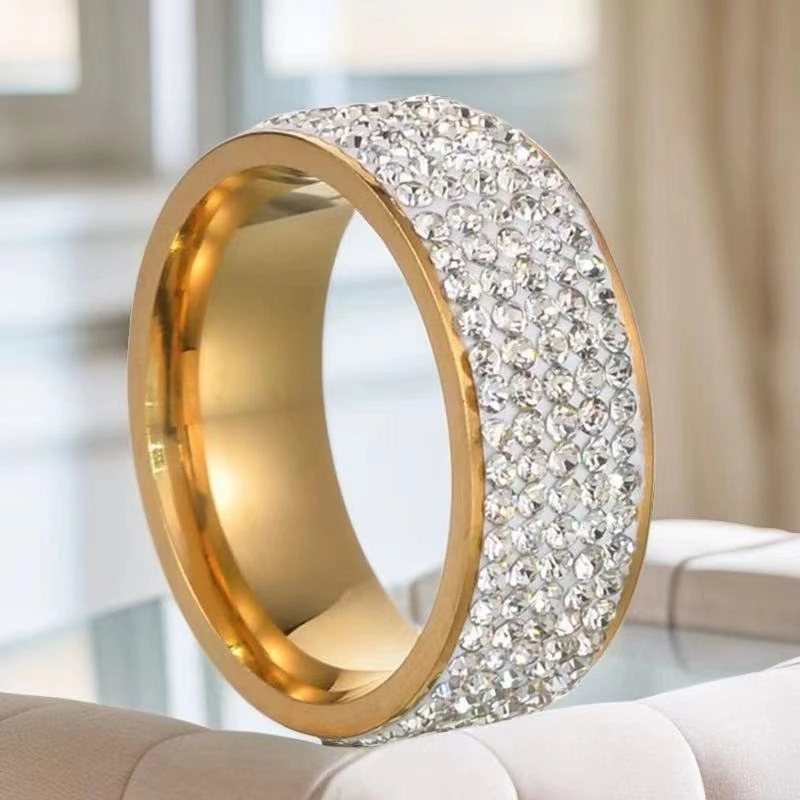 Wholesale Men's Diamond Inlaid Titanium Steel Rings