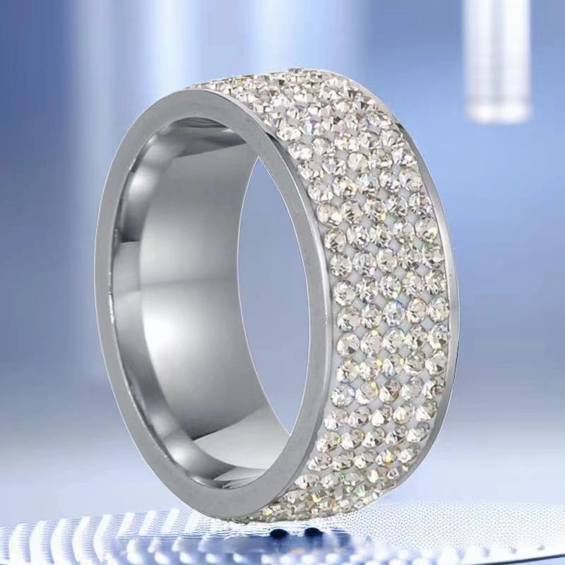 Wholesale Men's Diamond Inlaid Titanium Steel Rings
