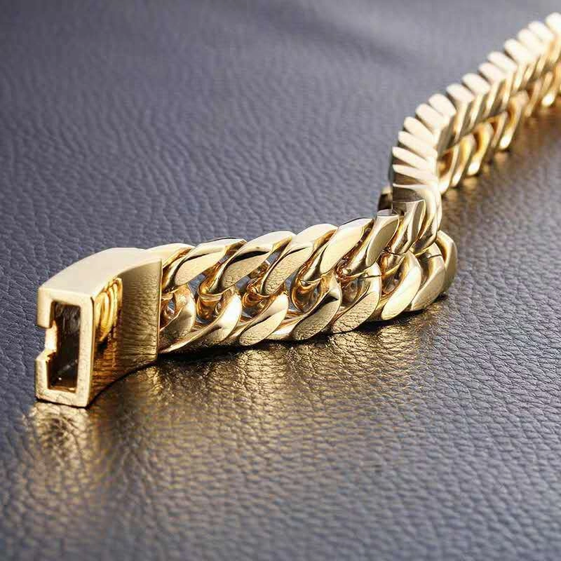 Wholesale Men's Double Buckle Alloy Bracelet