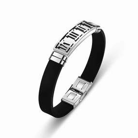 Wholesale Men's Hollow Out Titanium Steel Silicone Bracelet OLY-BT-BSLN006