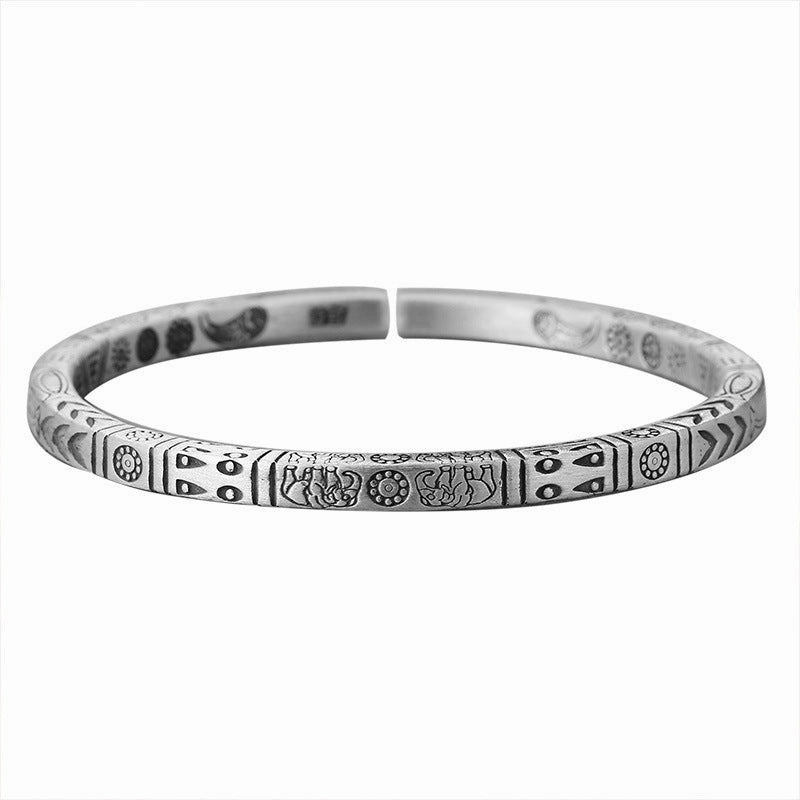 Wholesale Men's silver adjustable Viking pattern Bracelet