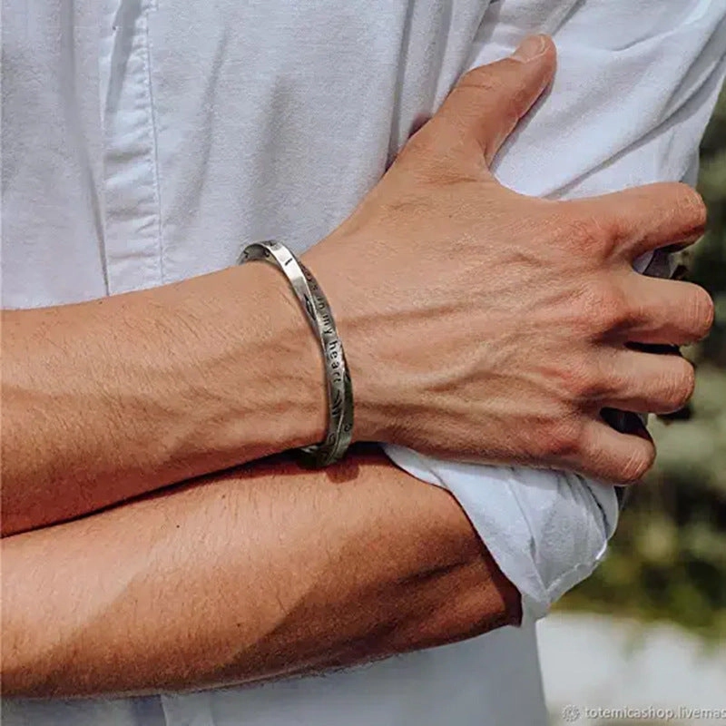 Wholesale Men's silver adjustable Viking pattern Bracelet