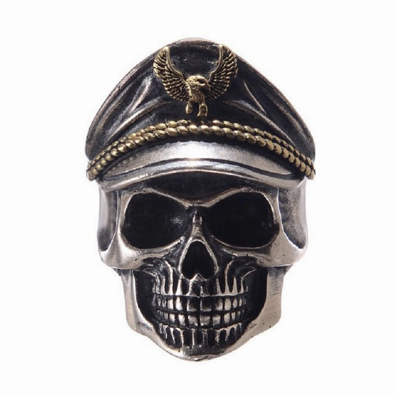 Wholesale Men's Skull Officer Open Metal Ring