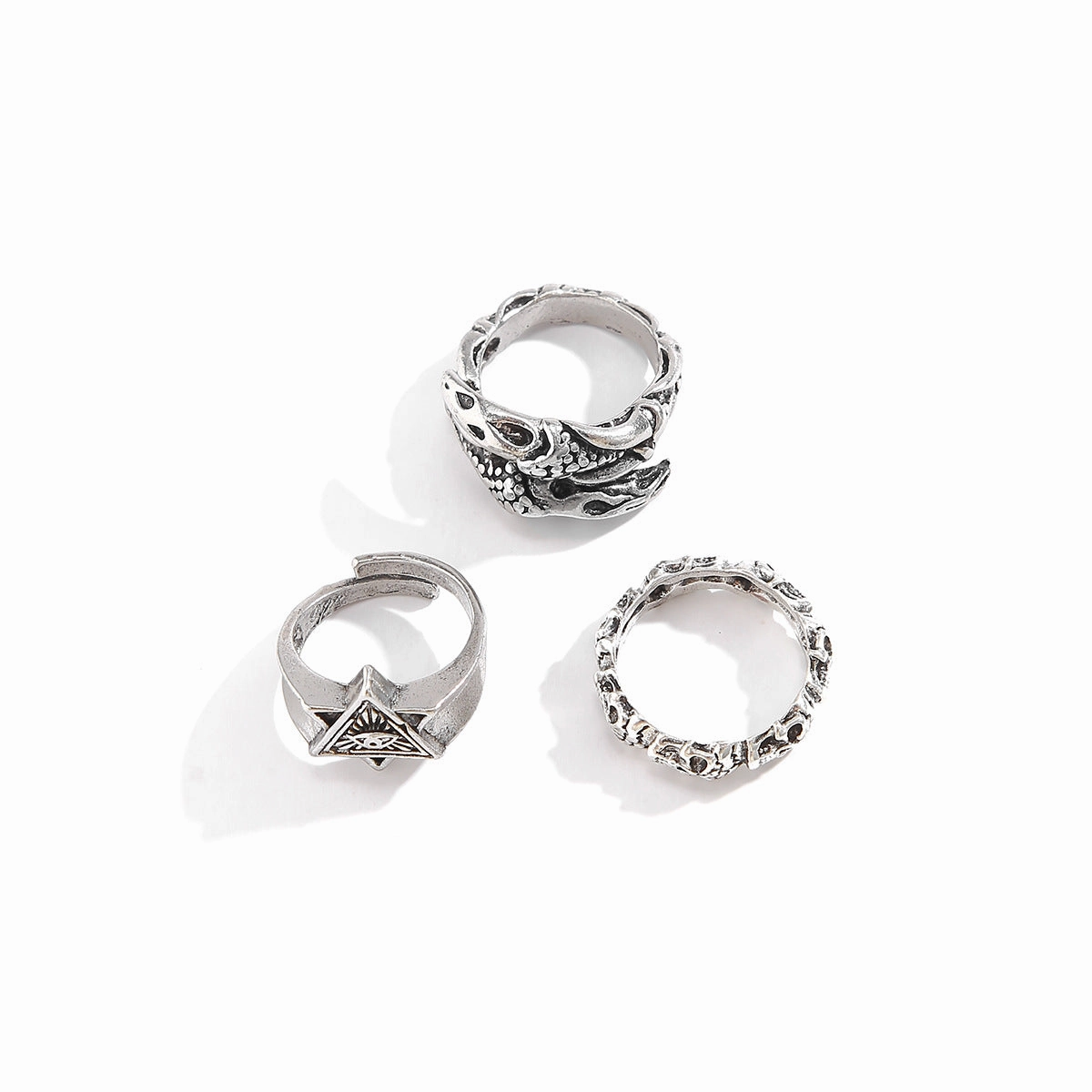 Wholesale men's vintage six-pointed star ring set