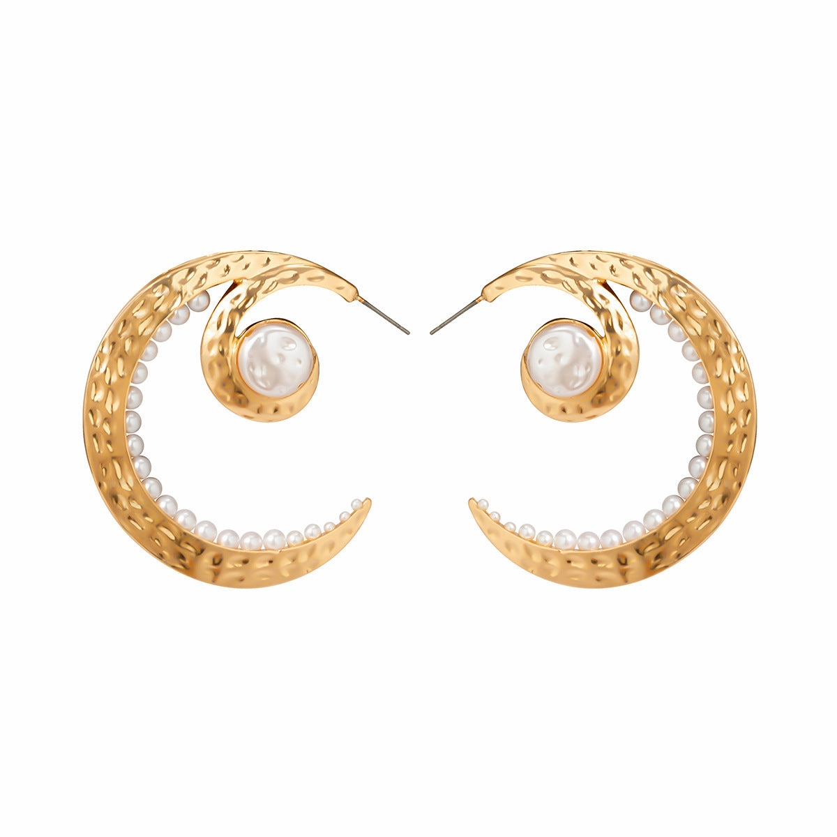 Wholesale Meniscus Vintage Alloy Imitation Pearl Earrings
