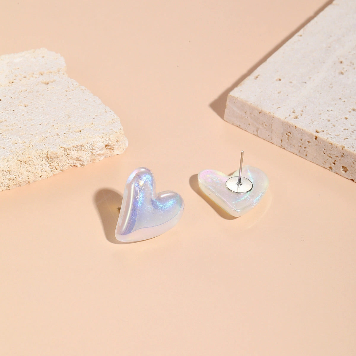 Wholesale Mermaid Heart Pearl Alloy Ear Studs