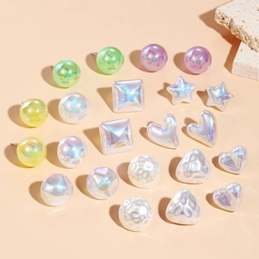 Wholesale Mermaid Heart Pearl Alloy Ear Studs