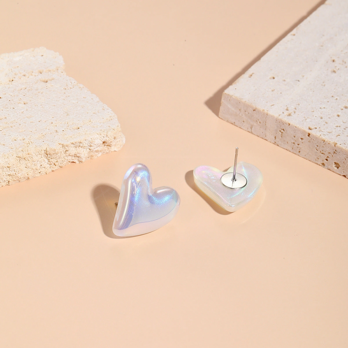 Wholesale Mermaid Heart Pearl Alloy Ear Studs