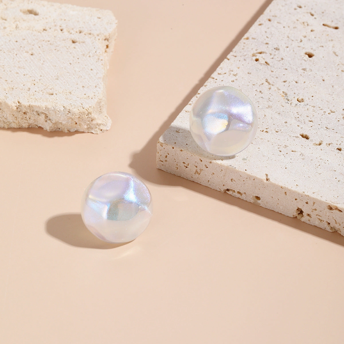 Wholesale Mermaid Heart Pearl Alloy Ear Studs