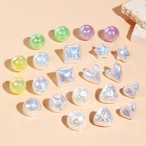 Wholesale Mermaid Heart Pearl Alloy Ear Studs