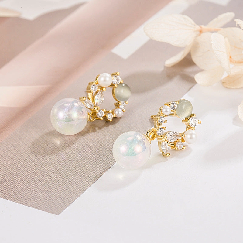 Wholesale Mermaid Pearl Copper Earrings