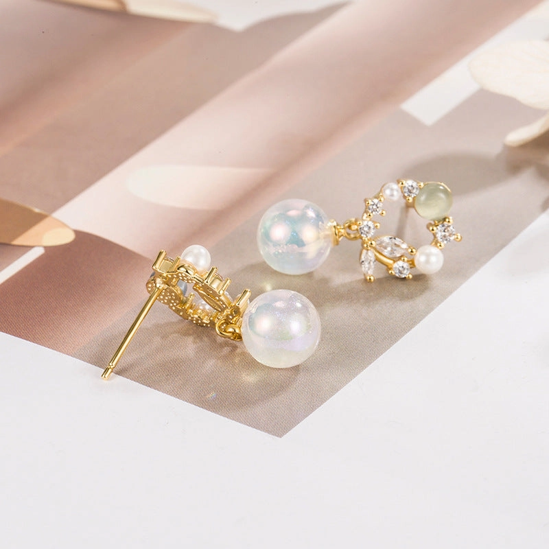 Wholesale Mermaid Pearl Copper Earrings