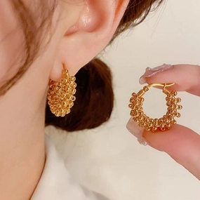 Wholesale Metal Ball Wrapped Copper Earrings