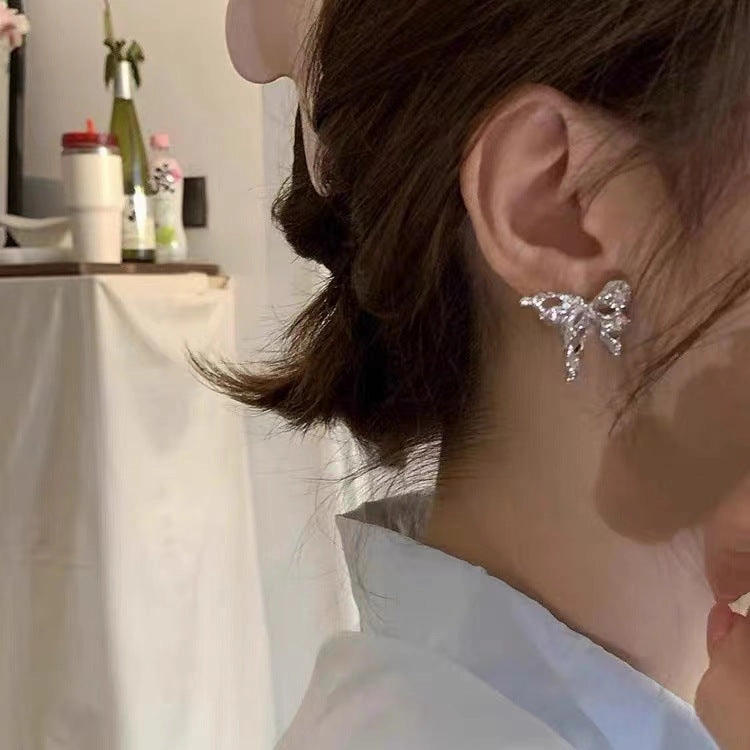 Wholesale Metal Butterfly Zircon Alloy Earrings