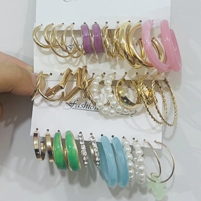 Wholesale Metal C Shape Acrylic Earrings Set