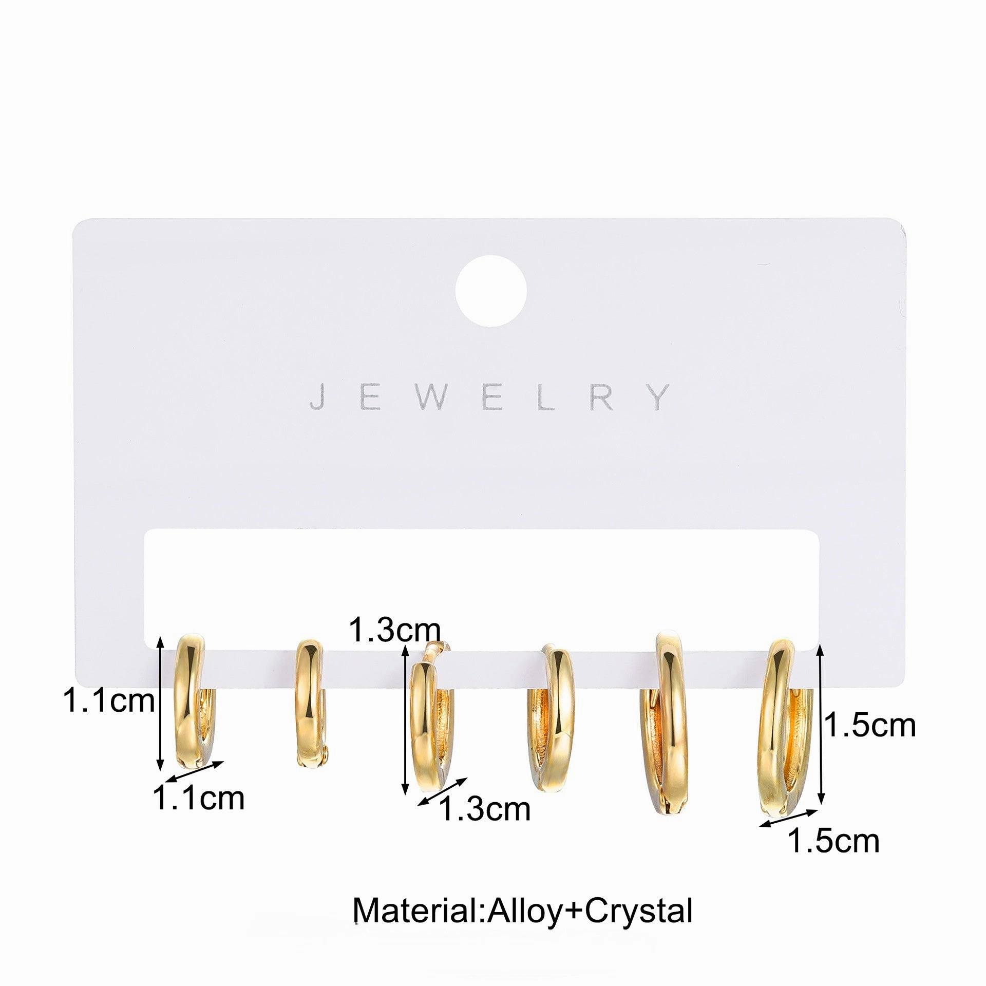 Wholesale Metal Element Type C Alloy Earrings 3pcs Set