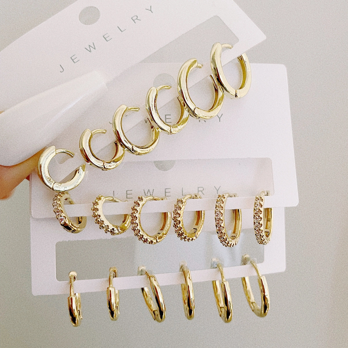 Wholesale Metal Element Type C Alloy Earrings 3pcs Set