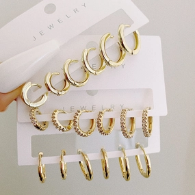 Wholesale Metal Element Type C Alloy Earrings 3pcs Set