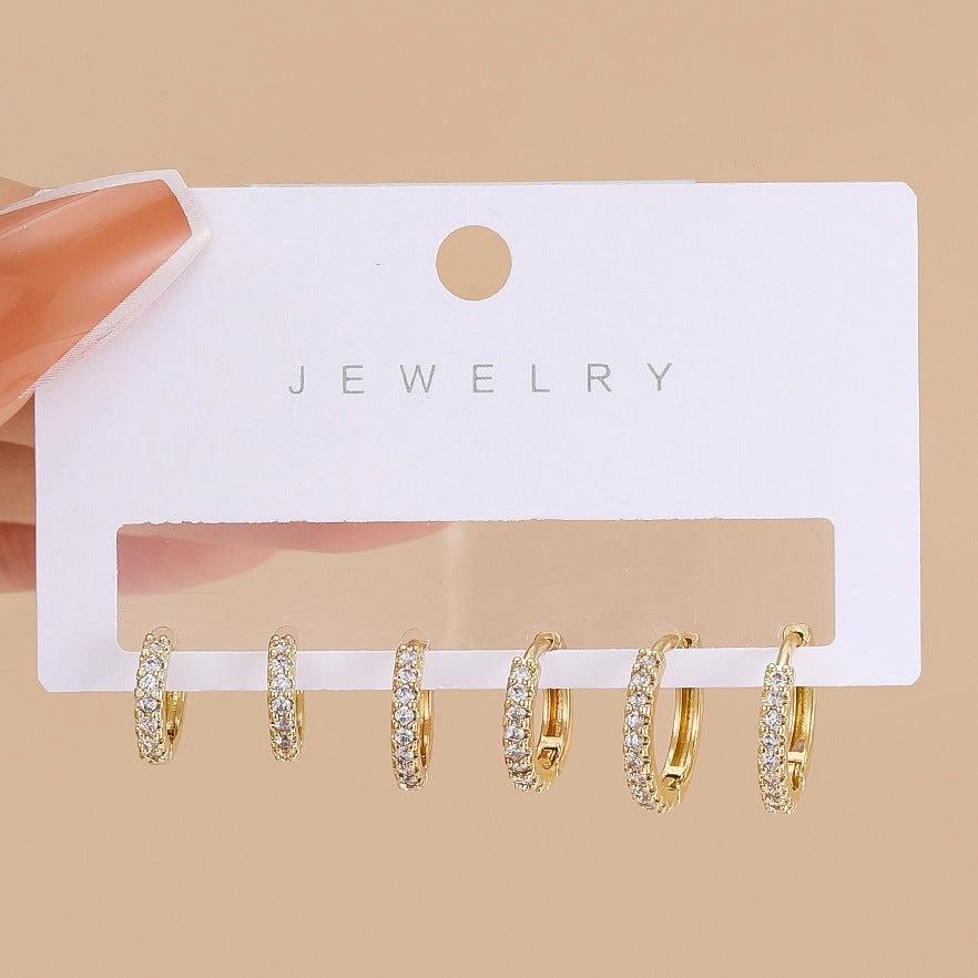 Wholesale Metal Element Type C Alloy Earrings 3pcs Set