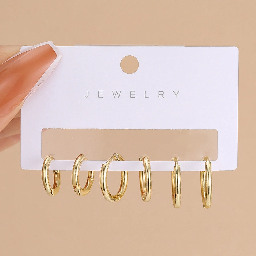 Wholesale Metal Element Type C Alloy Earrings 3pcs Set