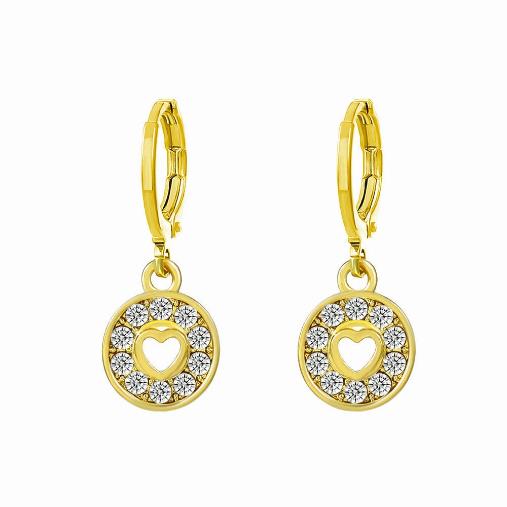Wholesale Metal Geometric Alphabet Heart Alloy Earrings