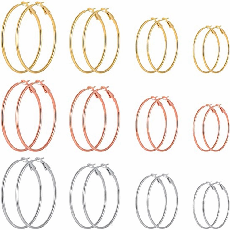 Wholesale Metal Large Circle Titanium Steel Earrings
