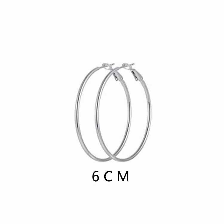 Wholesale Metal Large Circle Titanium Steel Earrings