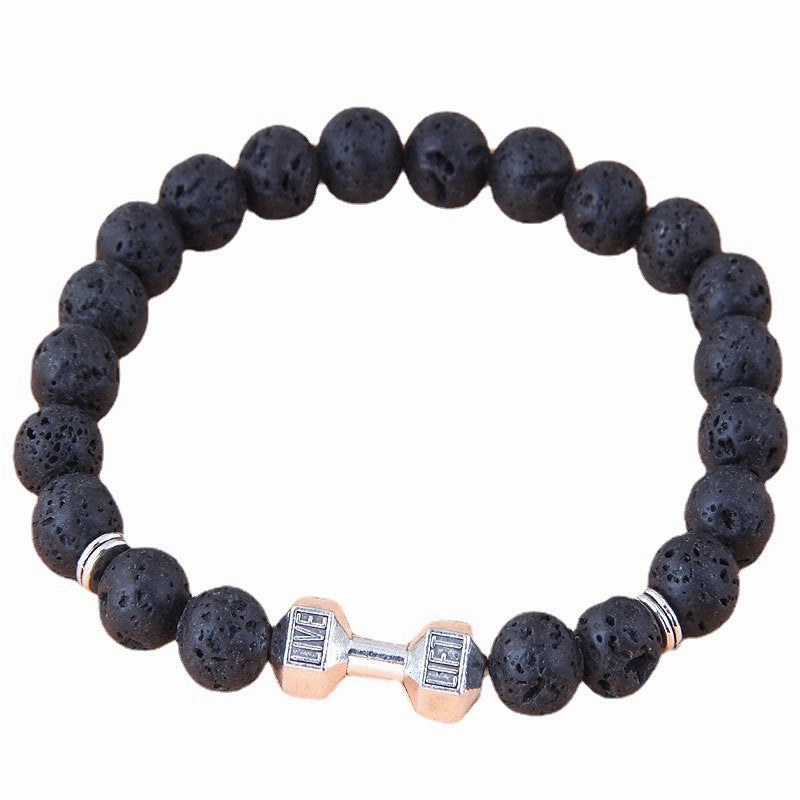 Wholesale Metal Owl Lava Stone Bracelet