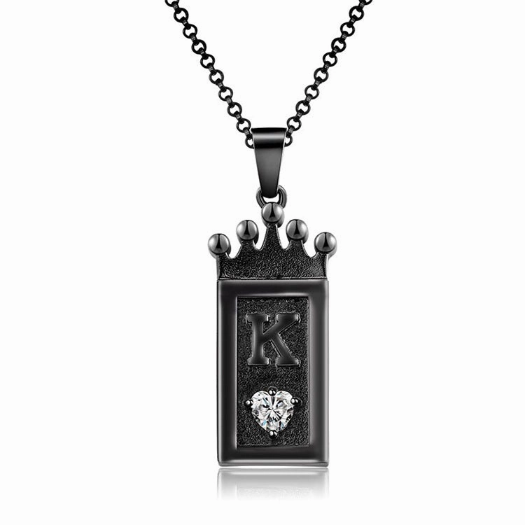 Wholesale Metal Queen Crown Diamond Heart Love Couple Necklace