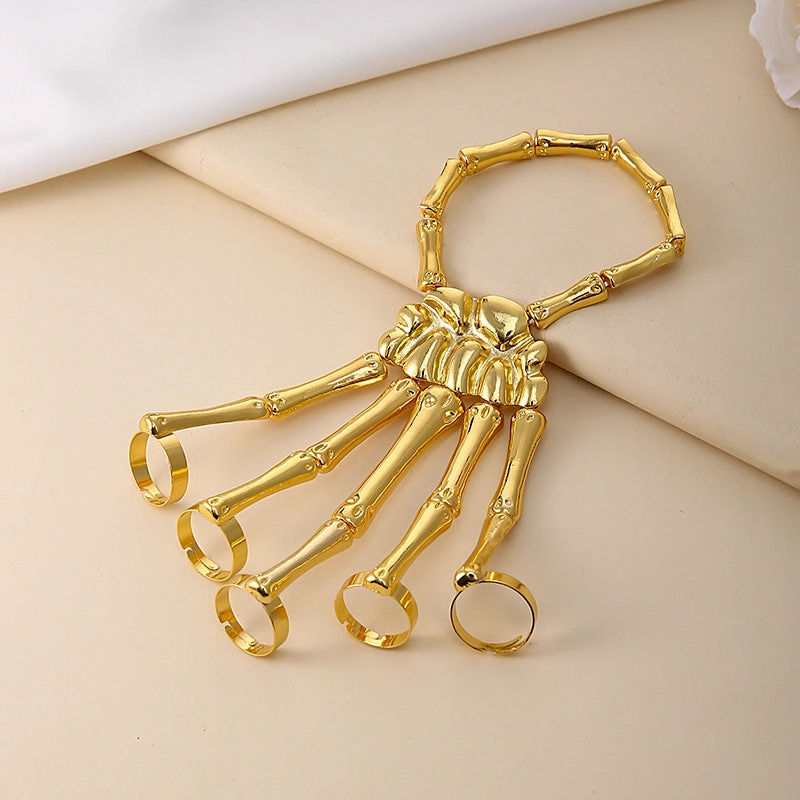 Wholesale Metal Skeleton Skull Mittens Bracelet