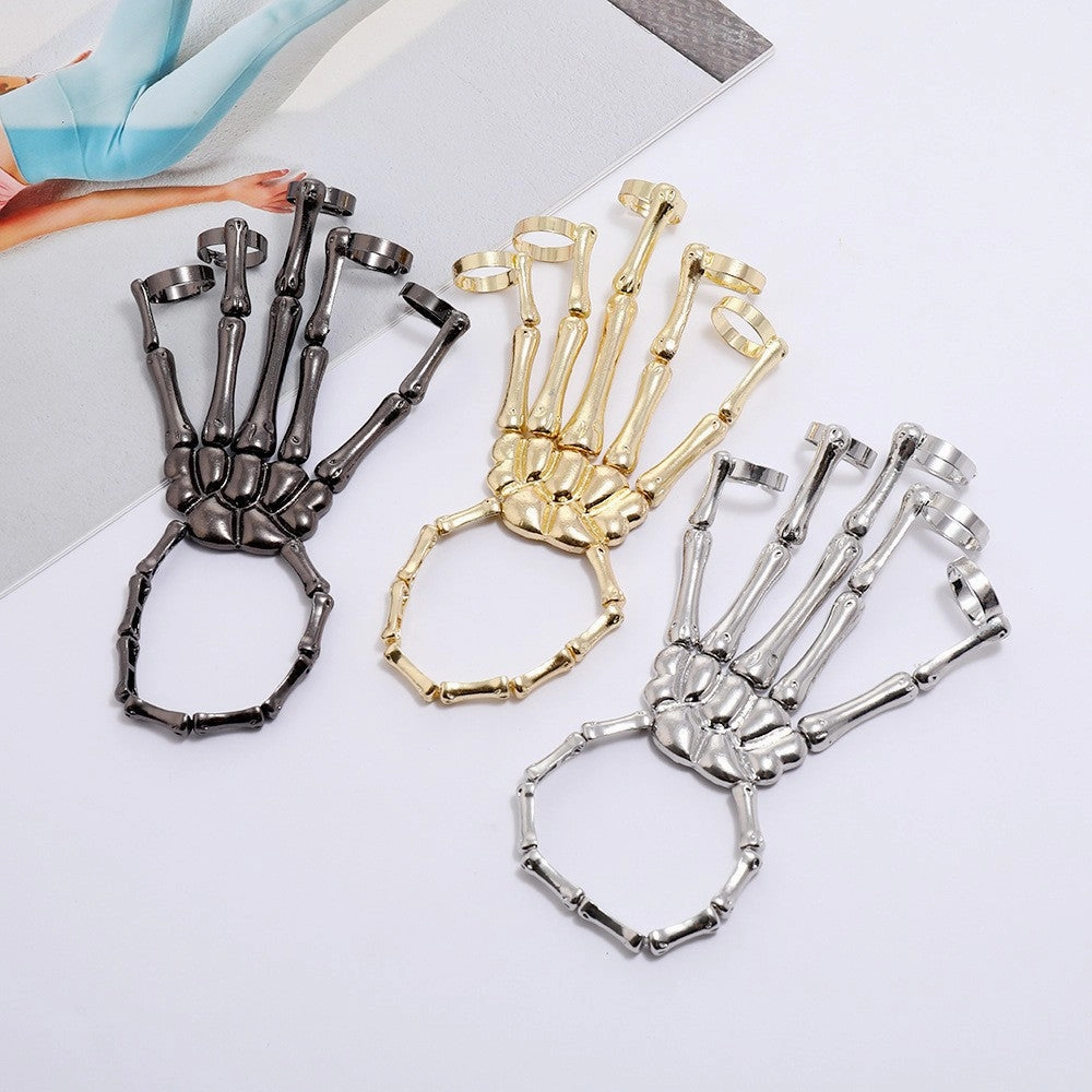 Wholesale Metal Skeleton Skull Mittens Bracelet