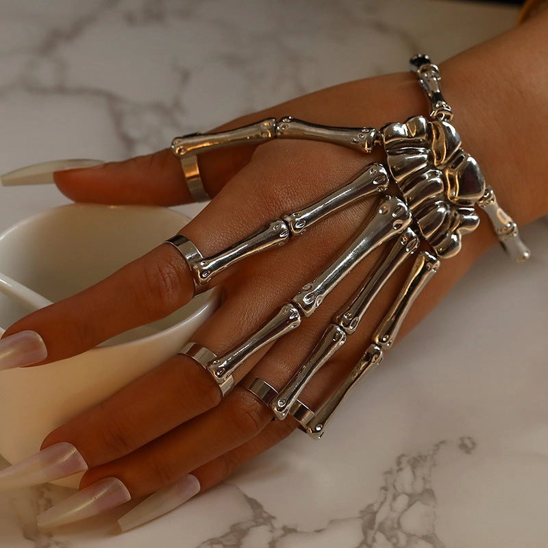 Wholesale Metal Skeleton Skull Mittens Bracelet