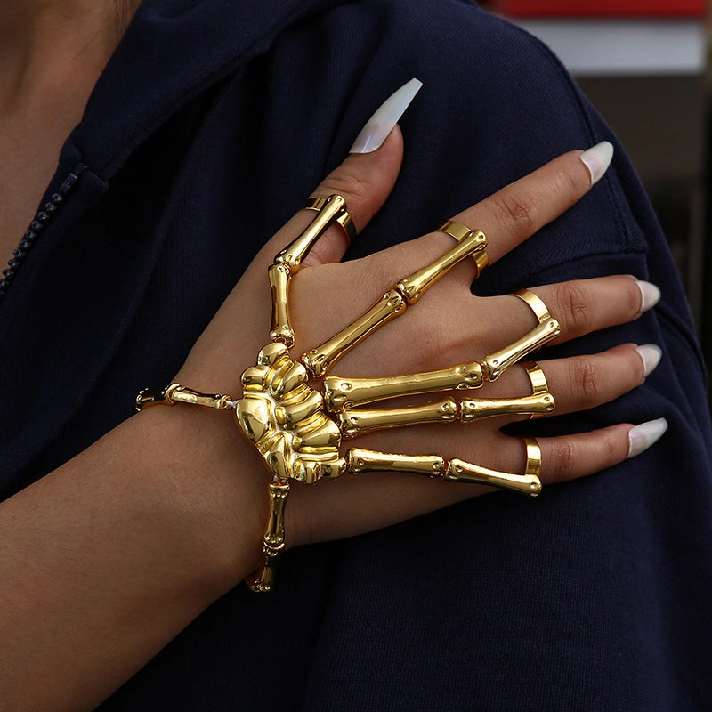 Wholesale Metal Skeleton Skull Mittens Bracelet