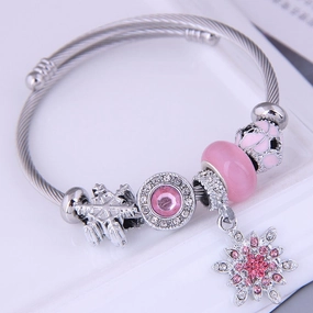 Wholesale Metal Snowflake Pendant Bracelet