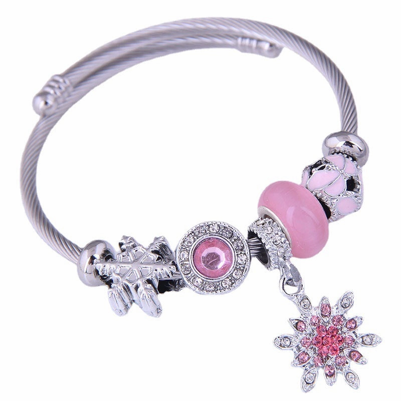 Wholesale Metal Snowflake Pendant Bracelet