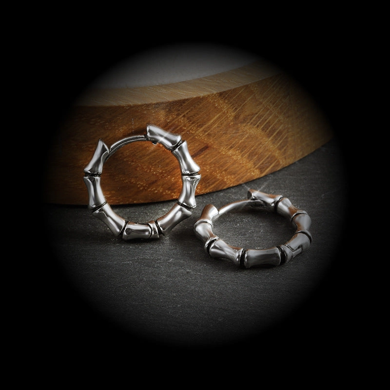 Wholesale Metallic Bamboo Stainless Steel Earrings