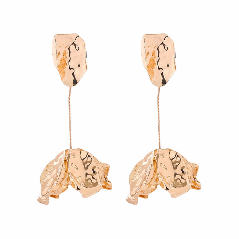 Wholesale Metallic Flower and Leaf Earrings